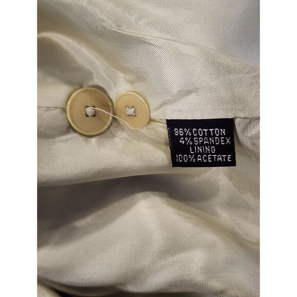 Ellen Tracy Geometric Cotton Blazer sz 14 Chartreuse Lightweight Career Summer - Picture 6 of 7